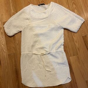 Zara White Textured mini dress xs